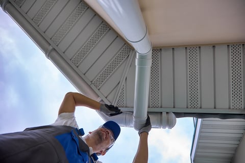 Gutter installation from below