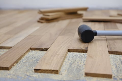 Wood parquet floor installation